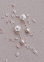 First Blossom Earrings with Baroque Pearl Dangles
