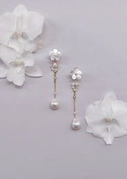 The “Bridal Veil” Flower Earrings
