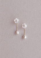 First Blossom Earrings with Baroque Pearl Dangles