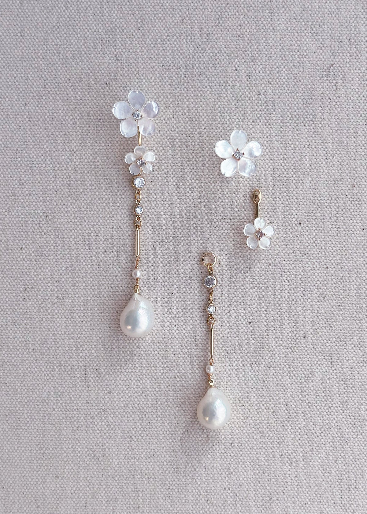 The “Bridal Veil” Flower Earrings