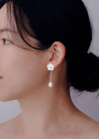 First Blossom Earrings with Baroque Pearl Dangles