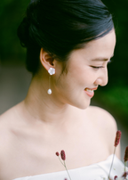 First Blossom Earrings with Baroque Pearl Dangles