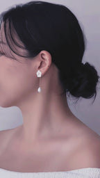 First Blossom Earrings with Baroque Pearl Dangles